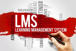 Learning Management System (LMS) word cloud business concept