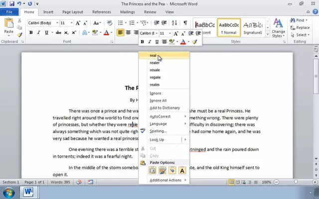 Microsoft Word 2010: Proofing a Word Document
