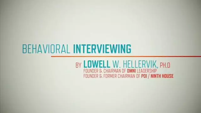 Behavioral Based Interviewing: Interview Basics