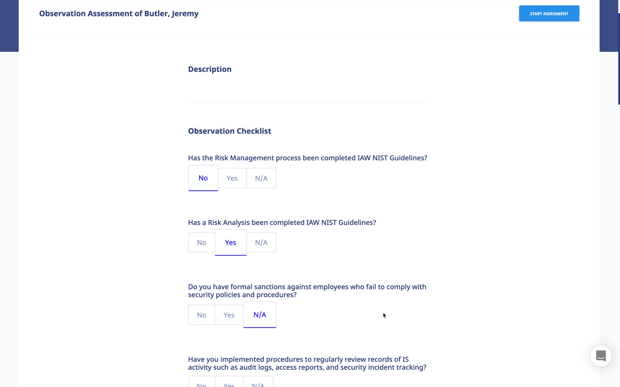 Observation assessments using LMS