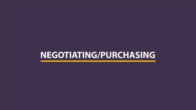 Supply Chain: Negotiating And Purchasing