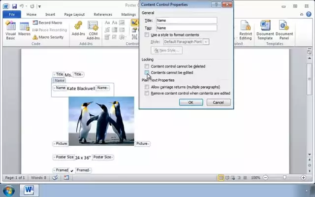 Microsoft Word 2010: Creating Forms