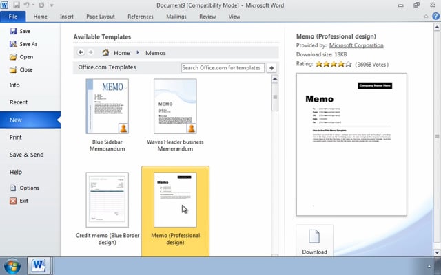 Microsoft Word 2010, Download Word 2010