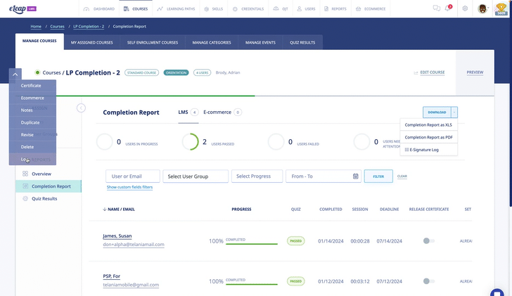 V5 Plus – Using Audit Trails, Course Logs