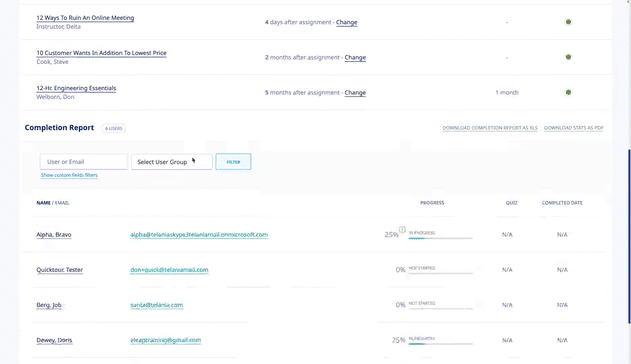 Easily get course and learning path progress insights