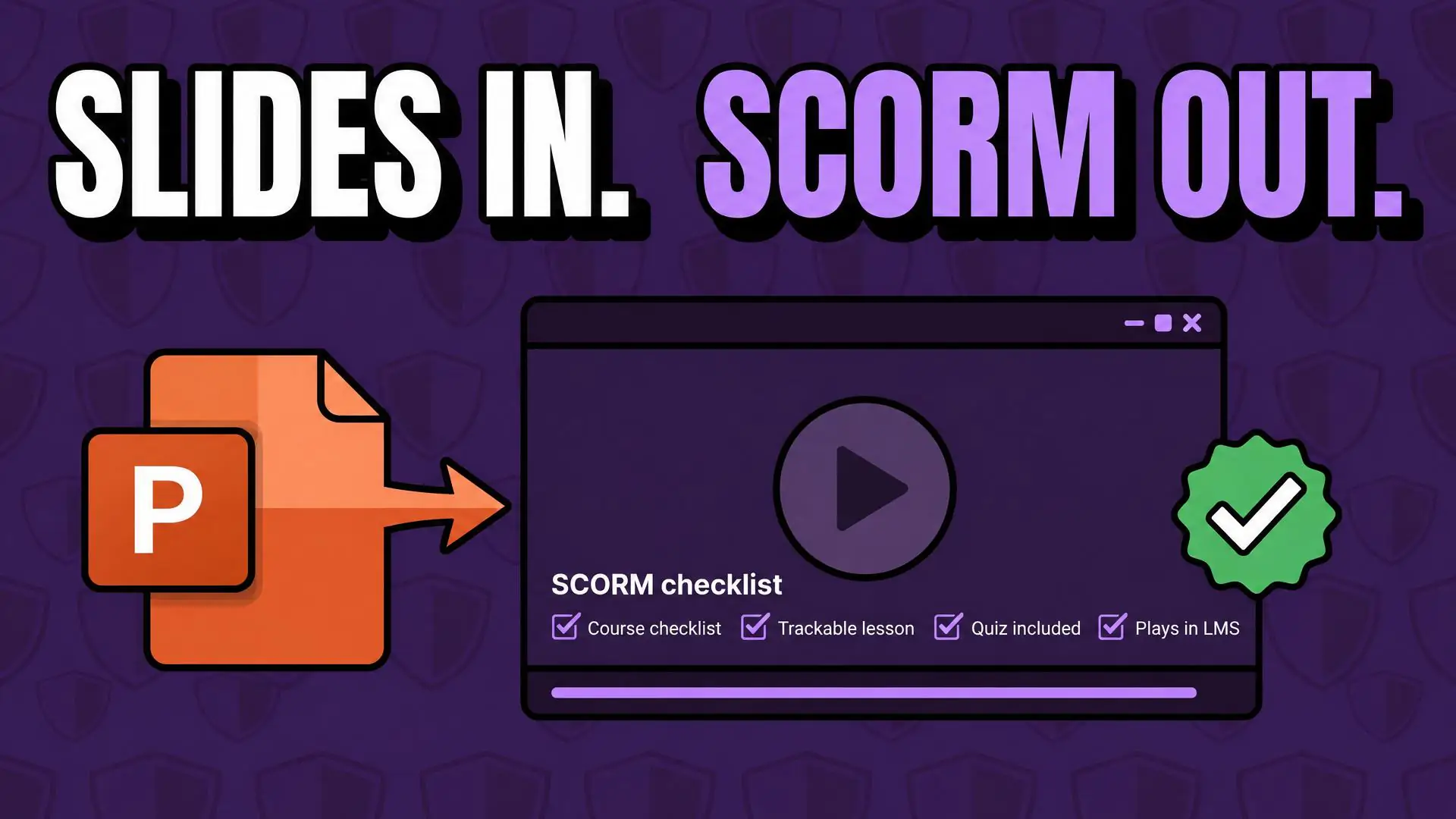Convert PowerPoint to SCORM in eLeaP LMS: slides in, SCORM out